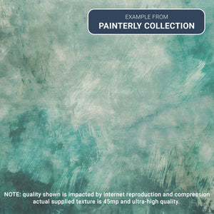 Textured paint strokes green and gray overlay background with 'Painterly Collection' label